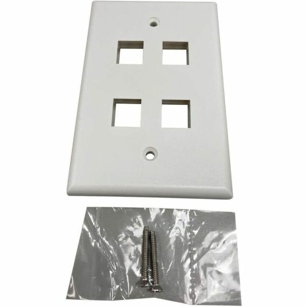 Eaton Tripp Lite Series Safe-IT 4-Port Single-Gang Keystone Wall Plate, Antibacterial, Ivory Matte, TAA - Image 5