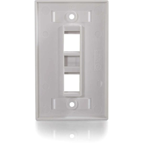 C2G 2-Port Single Gang Multimedia Keystone Wall Plate - White - Image 3