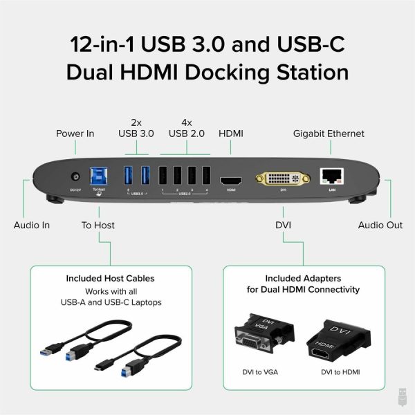 Plugable USB 3.0 Universal Laptop Docking Station for Windows and Mac - Image 2