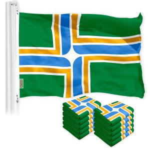 Portland City Flag 3x5 Ft 10-Pack 150D Printed Polyester By G128