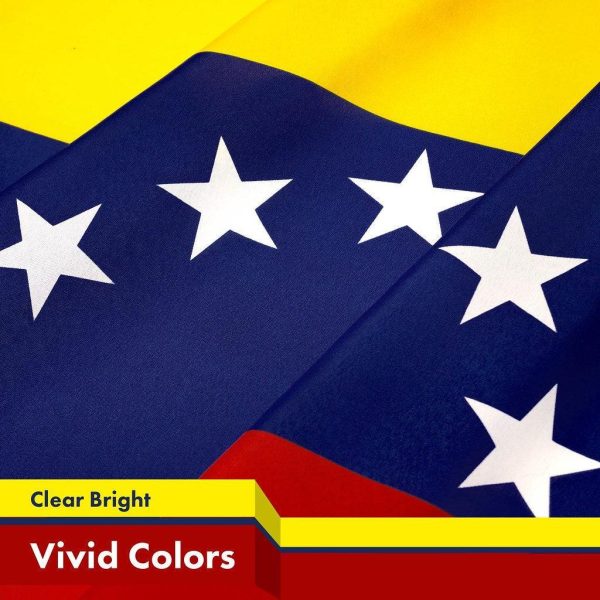G128 5 Pack: Venezuela Venezuelan Flag | 3x5 Ft | Printed 150D Polyester - Indoor/Outdoor, Vibrant Colors, Brass Grommets, Quality Polyester, Much Thicker More Durable Than 100D 75D Polyester - Image 3