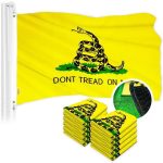 Gadsden Don't Tread on Me Flag 3x5 Ft 10-Pack Embroidered Polyester By G128