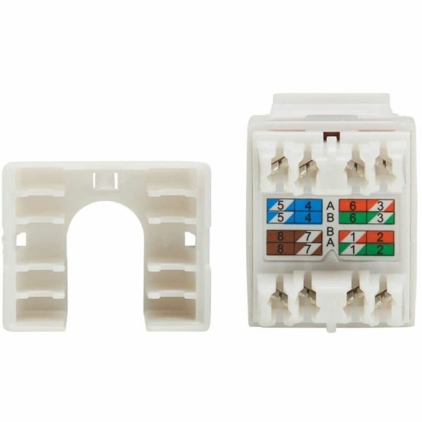 Eaton Tripp Lite Series Cat6a Keystone Jack - 4PPoE Compliant, 110/Krone, 568A/B, RJ45 Ethernet, White, TAA - Image 4