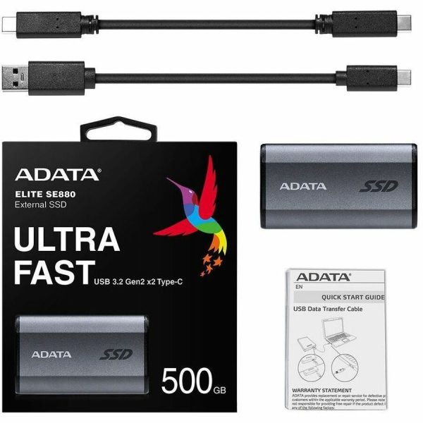 Adata SE800 AELI-SE880-500GCGY 500 GB Portable Rugged Solid State Drive - External - Titanium Gray - Image 5