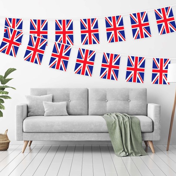 G128 United Kingdom UK Bunting Banner | Flag 8.2 x 5.5 Inch, Full String 33 Feet | Printed 150D Polyester, Decorations For Bar, School, Festival Events Celebration - Image 2