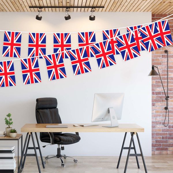 G128 United Kingdom UK Bunting Banner | Flag 8.2 x 5.5 Inch, Full String 33 Feet | Printed 150D Polyester, Decorations For Bar, School, Festival Events Celebration - Image 3