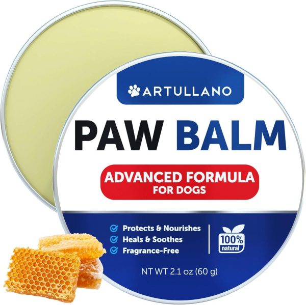 Dog Paw Balm   Lick Safe Snout Soother   Moisturizies Soothes & Nourishes Irritated Paw Pads and Dry Nose   Protects from Cracks & Wounds   Dog Feet Balm with Waxes Oils Butter Extracts   2.1 Oz