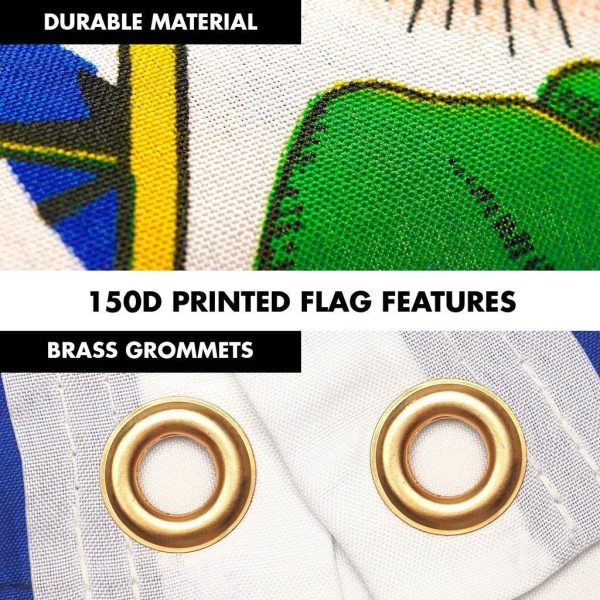 G128 Combo Pack: 6 Ft Tangle Free Spinning Flagpole (Silver) & El Salvador Flag 3x5 Ft Printed 150D Polyester, Brass Grommets (Flag Included) Aluminum Flag Pole - Image 4