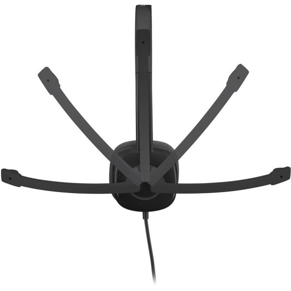 Logitech H151 Stereo Headset with Rotating Boom Mic (Black) - Stereo - 3.5MM AUDIO JACK CONNECTION - Wired - In-Line Control - 22 Ohm - 20 Hz - 20 kHz - Over-the-head - 5.9 ft Cable - Black - Image 5
