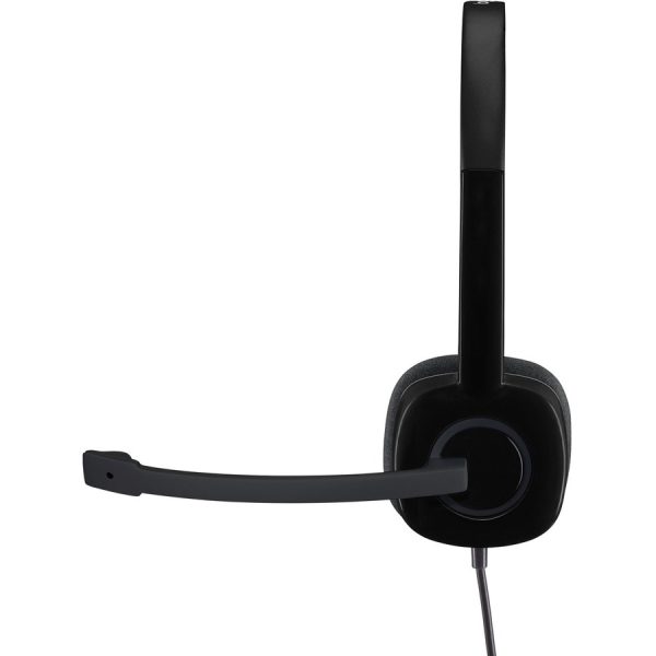 Logitech H151 Stereo Headset with Rotating Boom Mic (Black) - Stereo - 3.5MM AUDIO JACK CONNECTION - Wired - In-Line Control - 22 Ohm - 20 Hz - 20 kHz - Over-the-head - 5.9 ft Cable - Black - Image 7
