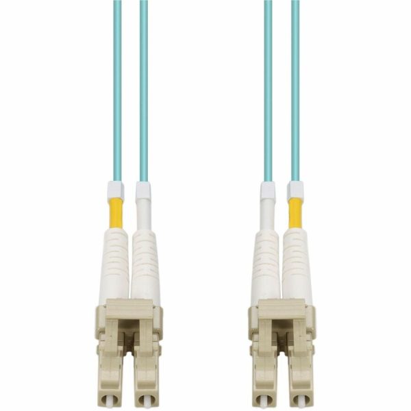 AddOn 25m LC to LC Aqua OM4 Duplex OFNP (Plenum-Rated) TAA Fiber Patch Cable