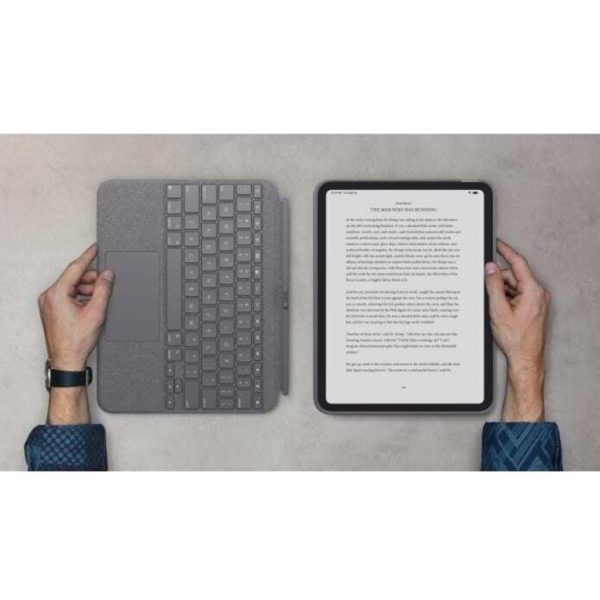 Logitech Combo Touch Keyboard/Cover Case (Folio) for 10.9" Apple, Logitech iPad (10th Generation) Tablet - Oxford Gray - Image 9
