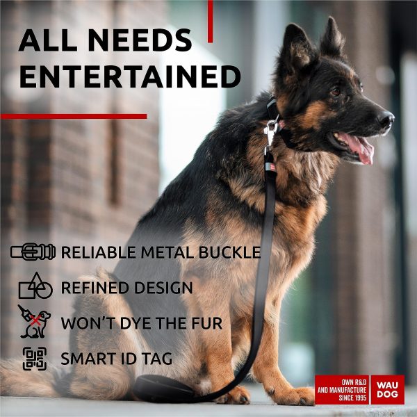 WAUDOG Long Lasting Leather Dog Collar for Large Dogs Medium & Small Dogs   Adjustable Classic Puppy Collars for Large Breed Dogs   Boy & Girl Dog Collars with Durable Buckle D Ring & QR Dog Tag - Image 4