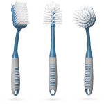Dish Brush Set of 3 with Bottle Water Brush Dish Scrub Brush and Scrubber Brush   Kitchen Scrub Brushes Ergonomic Non Slip Long Handle for Cleaning Cleaner Wash Sink Dishes Bottle Cup Glass Pot