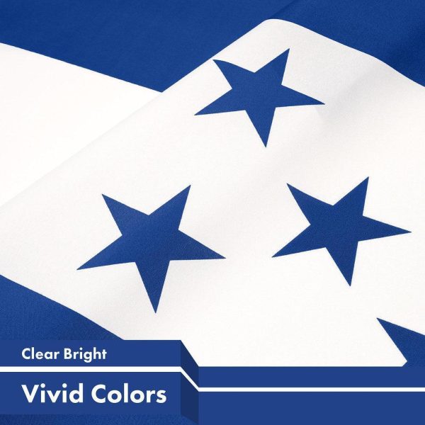 G128 3 Pack: Honduras Honduran Flag | 3x5 Ft | Printed 150D Polyester - Indoor/Outdoor, Vibrant Colors, Brass Grommets, Quality Polyester, Much Thicker More Durable Than 100D 75D Polyester - Image 3