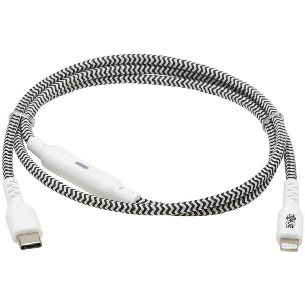 Eaton Tripp Lite Series Heavy-Duty USB-C to Lightning Sync/Charge Cable with Status LED - MFi Certified, M/M, USB 2.0, 3 ft. - Image 2