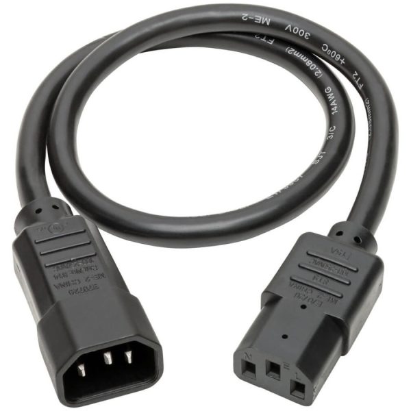 Eaton Tripp Lite Series Heavy-Duty PDU Power Cord, C13 to C14 - 15A, 250V, 14 AWG, 1.5 ft. (0.45 m), Black - Image 2