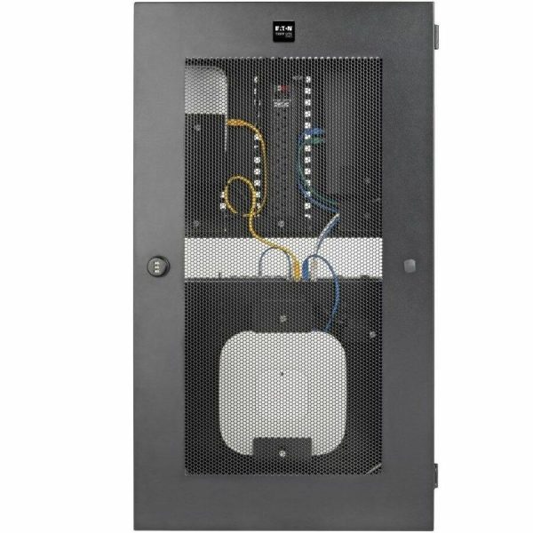 Eaton Tripp Lite Series SmartRack 5U Low-Profile Vertical-Mount Switch-Depth Wall-Mount Structured Wiring Enclosure, Adjustable Equipment Brackets - Image 8