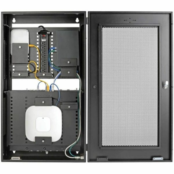 Eaton Tripp Lite Series SmartRack 5U Low-Profile Vertical-Mount Switch-Depth Wall-Mount Structured Wiring Enclosure, Adjustable Equipment Brackets - Image 10