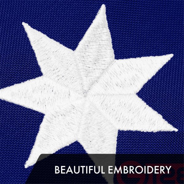G128 Combo Pack: American USA Flag 3x5 Ft & Bennington 76 Flag 3x5 Ft | Both ToughWeave Series Embroidered 300D Polyester, Embroidered Design, Indoor/Outdoor, Brass Grommets - Image 4