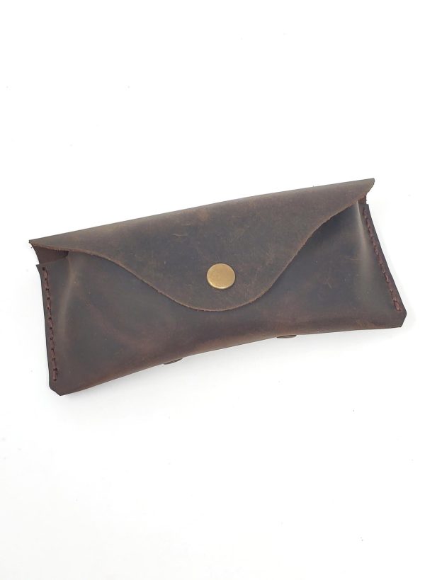 MyMesken Leather Eyeglass Case  Glasses Case   Sunglass Case   Genuine Leather Eyeglasses Case with Snap Closure - Image 3