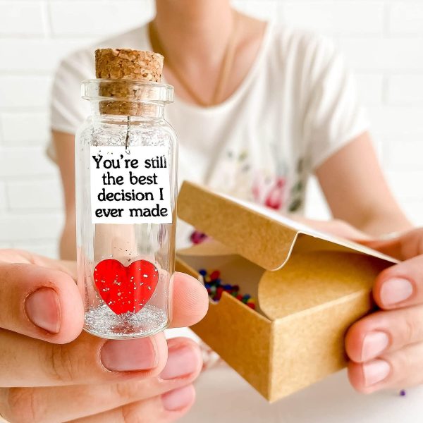 Anniversary Gift for Her & Him Romantic Present for Boyfriend Girlfriend Custom Message I Love You Gifts to Wife Husband (Heart   You're Still the Best Decision I Ever Made In Beige Craft Box) - Image 5