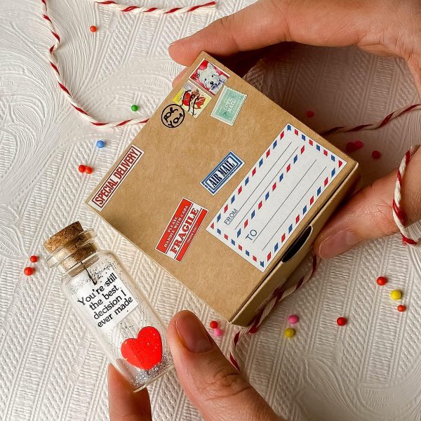 Anniversary Gift for Her & Him Romantic Present for Boyfriend Girlfriend Custom Message I Love You Gifts to Wife Husband (Heart   You're Still the Best Decision I Ever Made In Beige Craft Box) - Image 7