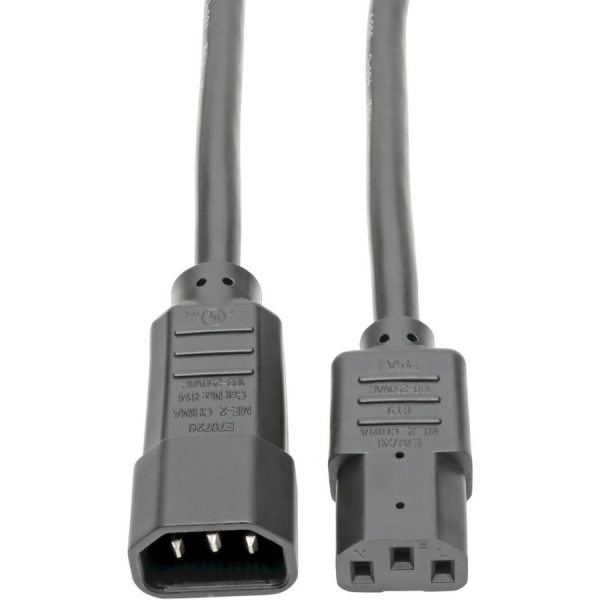 Eaton Tripp Lite Series Heavy-Duty PDU Power Cord, C13 to C14 - 15A, 250V, 14 AWG, 6 ft. (1.83 m), Black