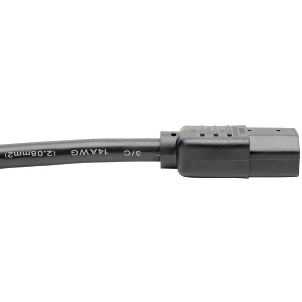 Eaton Tripp Lite Series Heavy-Duty PDU Power Cord, C13 to C14 - 15A, 250V, 14 AWG, 6 ft. (1.83 m), Black - Image 4