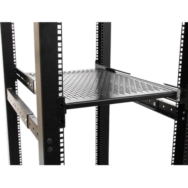 StarTech.com 2U 20 to 30in Adjustable Mounting Depth Vented Sliding Rack Mount Shelf - 50lbs / 22.7kg - 24in Deep - Image 3