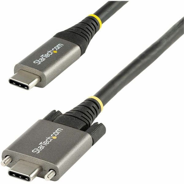 StarTech.com 20" 50cm Side Screw Locking USB C Cable 10Gbps, USB 3.1 Type-C Cable, 5A/100W PD, DP Alt Mode, Dual Screw Lock USB-C Cord