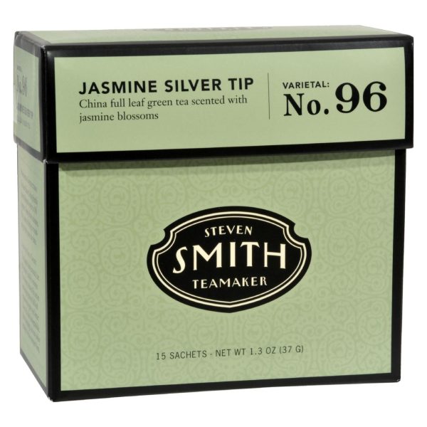 Smith Teamaker Green Tea - Jasmine Slvr Tp - Case of 6 - 15 Bags - Image 2
