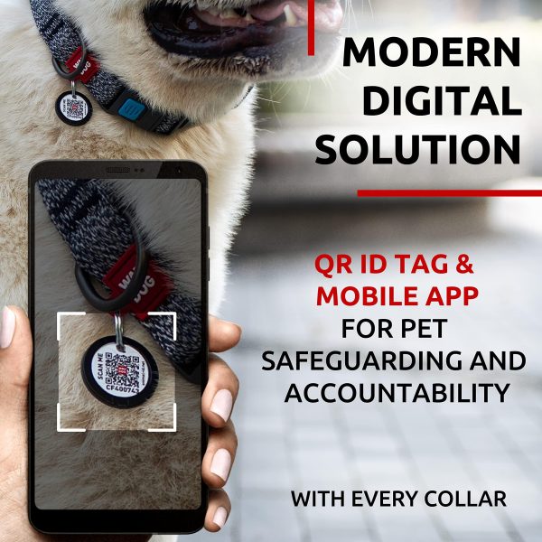 WAUDOG Reflective Cotton Dog Collar Eco Friendly Alt to Nylon Collar for Small Medium and Large Dogs   Pet Collar with QR ID Tag   Puppy Collar for Large Breed Dogs   Adjustable Male Female Dog Collar - Image 3