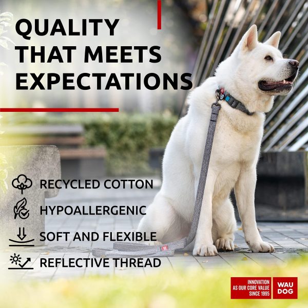 WAUDOG Reflective Cotton Dog Collar Eco Friendly Alt to Nylon Collar for Small Medium and Large Dogs   Pet Collar with QR ID Tag   Puppy Collar for Large Breed Dogs   Adjustable Male Female Dog Collar - Image 4