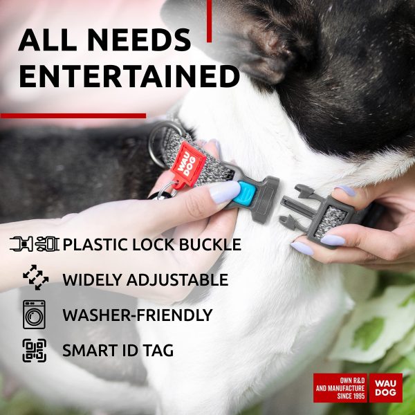 WAUDOG Reflective Cotton Dog Collar Eco Friendly Alt to Nylon Collar for Small Medium and Large Dogs   Pet Collar with QR ID Tag   Puppy Collar for Large Breed Dogs   Adjustable Male Female Dog Collar - Image 5