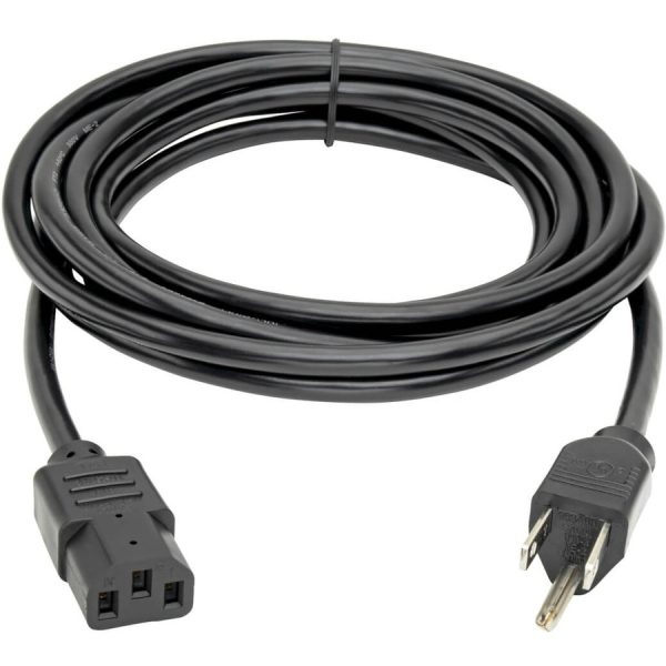 Eaton Tripp Lite Series Desktop Computer Power Cable, NEMA 5-15P to C13 - 10A, 125V, 18 AWG, 12 ft. (3.66 m), Black - Image 2