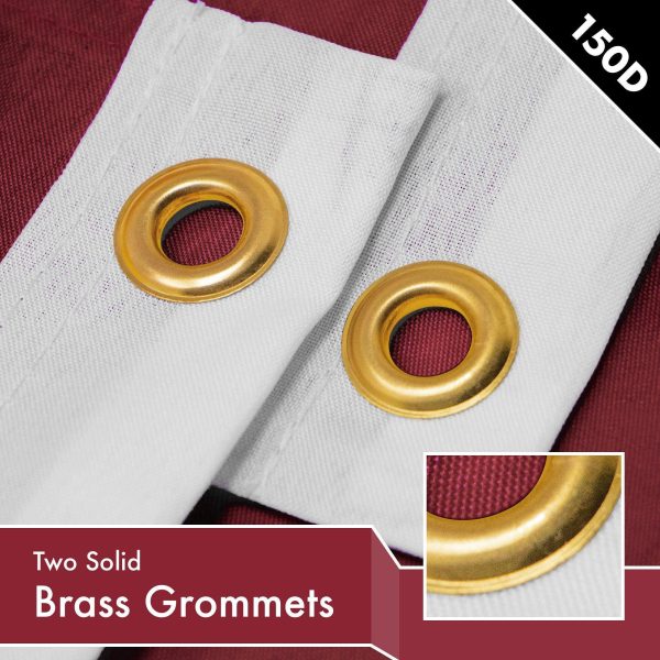 G128 5 Pack: Solid Burgundy Color Flag | 2.5x4 Ft | LiteWeave Pro Series Printed 150D Polyester | Indoor/Outdoor, Vibrant Colors, Brass Grommets, Thicker and More Durable Than 100D 75D Polyester - Image 2