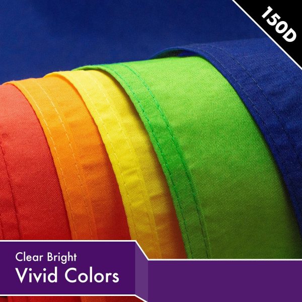 G128 10 Pack: Solid Purple Color Flag | 2.5x4 Ft | LiteWeave Pro Series Printed 150D Polyester | Indoor/Outdoor, Vibrant Colors, Brass Grommets, Thicker and More Durable Than 100D 75D Polyester - Image 3