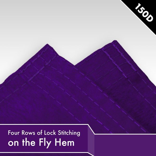 G128 10 Pack: Solid Purple Color Flag | 2.5x4 Ft | LiteWeave Pro Series Printed 150D Polyester | Indoor/Outdoor, Vibrant Colors, Brass Grommets, Thicker and More Durable Than 100D 75D Polyester - Image 5