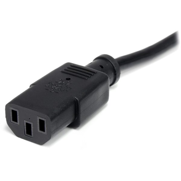 StarTech.com 1ft (30cm) Computer Power Cord, NEMA 5-15P to C13, 10A 125V 18AWG, Black Replacement AC PC Power Cord, TV/Monitor Power Cable - Image 2