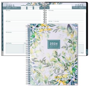 Aesthetic Planner Academic Year July 2024   June 2025 8.5 x11 with Weekly and Monthly Calendar pages   Daily Planner for Office Teacher Student Work (Floral)