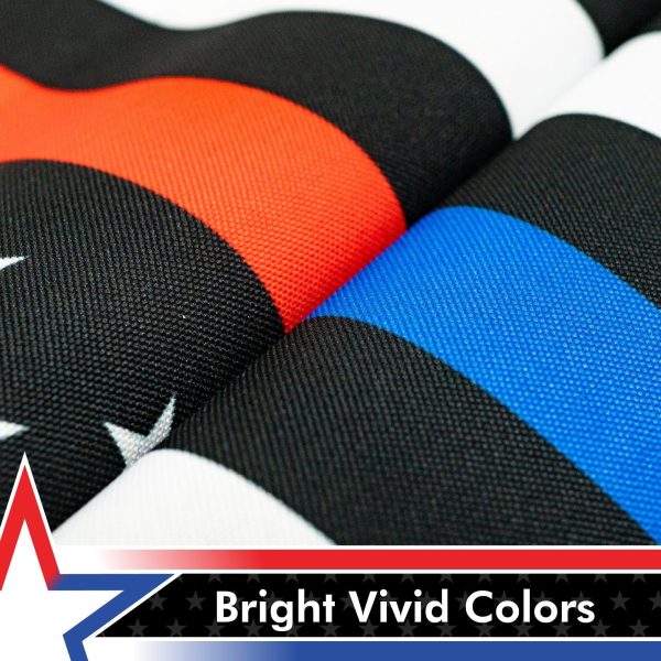 G128 Thin Blue Line Police & Thin Red Line Firefighter American Flag Garden Flag | 12x18 Inch | Printed 150D Polyester - Honoring Law Enforcement Officers First Responder Outdoor Flag - Image 3