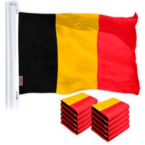 Belgium Belgian Flag 3x5 Ft 10-Pack 150D Printed Polyester By G128