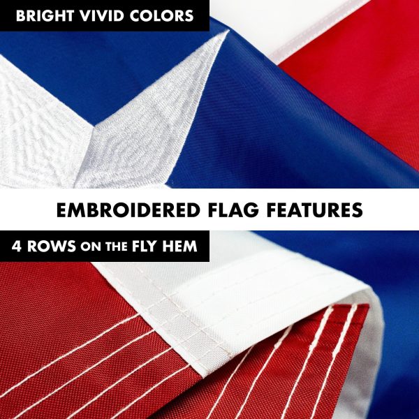G128 - 6 Feet Tangle Free Spinning Flagpole (Black) Puerto Rico Flag Brass Grommets Embroidered 3x5 ft (Flag Included) Aluminum Flag Pole - Image 5