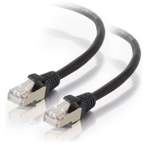 C2G-100ft Cat5e Molded Shielded (STP) Network Patch Cable - Black - Image 2