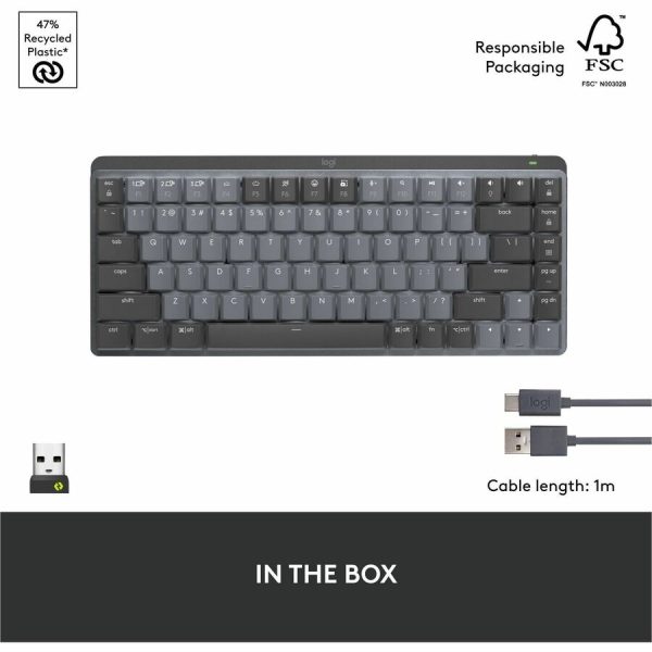 Logitech MX Mechanical Mini Wireless Illuminated Keyboard, Tactile Quiet Switches, Backlit, Bluetooth, USB-C - Image 2