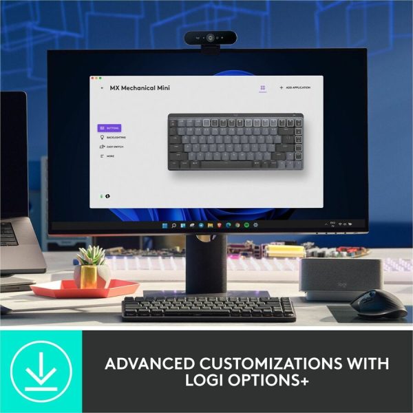 Logitech MX Mechanical Mini Wireless Illuminated Keyboard, Tactile Quiet Switches, Backlit, Bluetooth, USB-C - Image 7