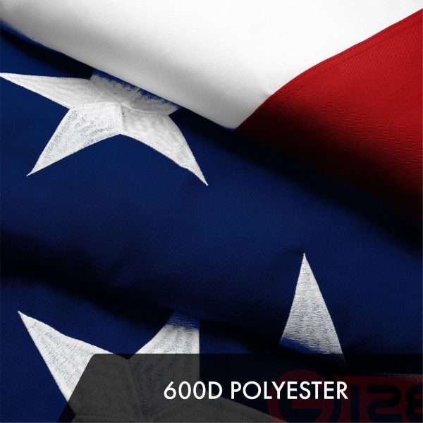 G128 American USA Flag | 20x38 Ft | ToughWeave Series Embroidered 600D Polyester | Country Flag, Embroidered Stars, Sewn Stripes, Indoor/Outdoor, Brass Grommets - Image 4