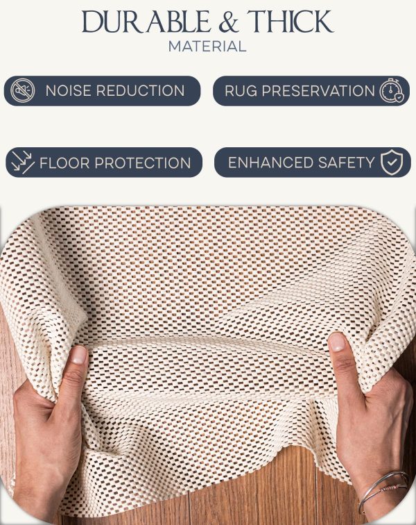 Non Slip Rug Pad Gripper   2 x 3 Ft Anti Skid Carpet Mat Provides Protection for Hardwood Floors and Hard Surfaces Extra Strong Grip and Thick Padding for Safe and in Place Your Area Rugs & Runners - Image 8