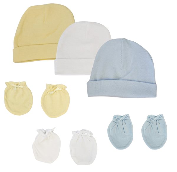 Baby Boys Caps And Mittens (pack Of 6) Nc_0397